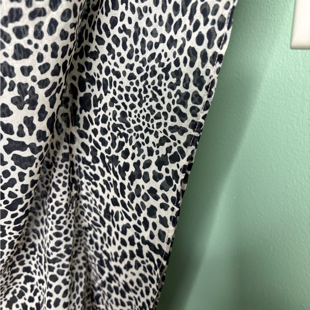Michael Kors Black and White Animal Print swim cover up medium large - Picture 7 of 11